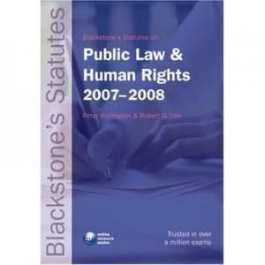 Public Law and Human Rights 2007-2008 by Peter Wallington Paperback