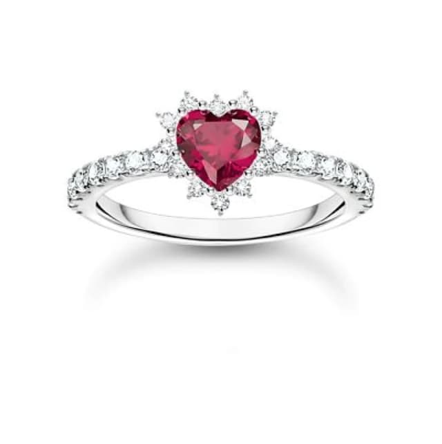 Thomas Sabo TR2484-013-10-54 Silver Heart Ring Romance Jewellery