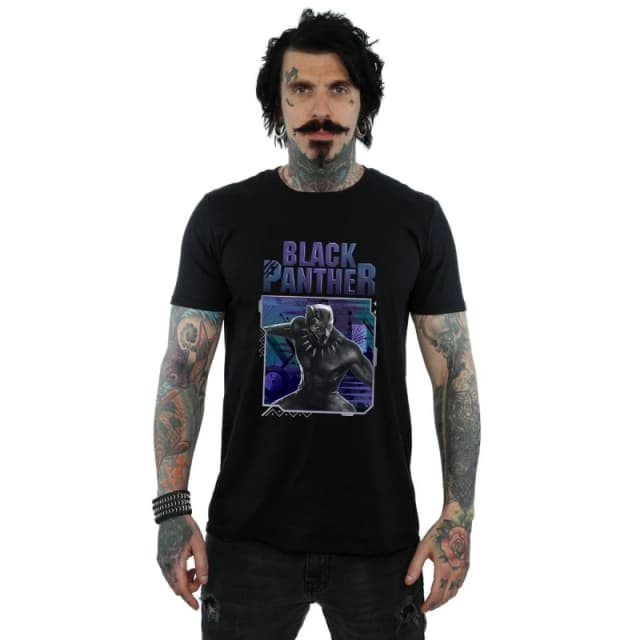 Marvel Marvel Men Black Panther Tech Badge T-Shirt Size: Small Black S Male 5057864300727