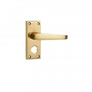 Wickes Rome Victorian Straight Privacy Door Handle - Polished Brass 1 Pair
