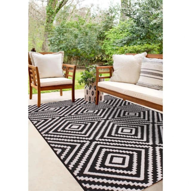 Rugstyle SUMMER BREEZE LARGE DIAMOND White/Black unisex 100x150cm