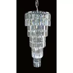 Impex Padua 7 Light Polished Chrome Lead Crystal Ceiling Pendant
