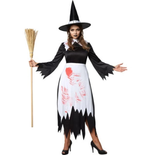 Tectake Scary Witch - Halloween Fancy Dress Costume For Her 302230 - Black/white S