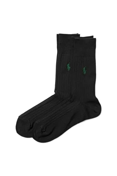 Polo Ralph Lauren 2 Pack Rib Egyptian Sock Black