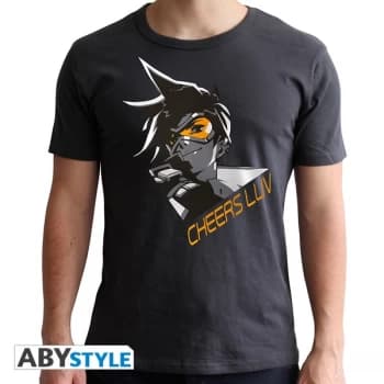 Overwatch - Tracer Mens Large T-Shirt - Grey