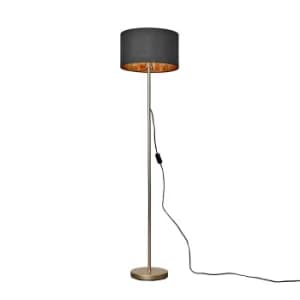 Charlie Gold Floor Lamp with Black and Gold Reni Shade