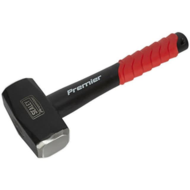 Loops 4lb Club Hammer with Fibreglass Shaft - Drop Forged Carbon Steel - Rubber Grip Metallics