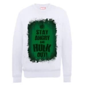 Marvel Avengers Assemble Hulk Stay Angry Sweatshirt - White - L
