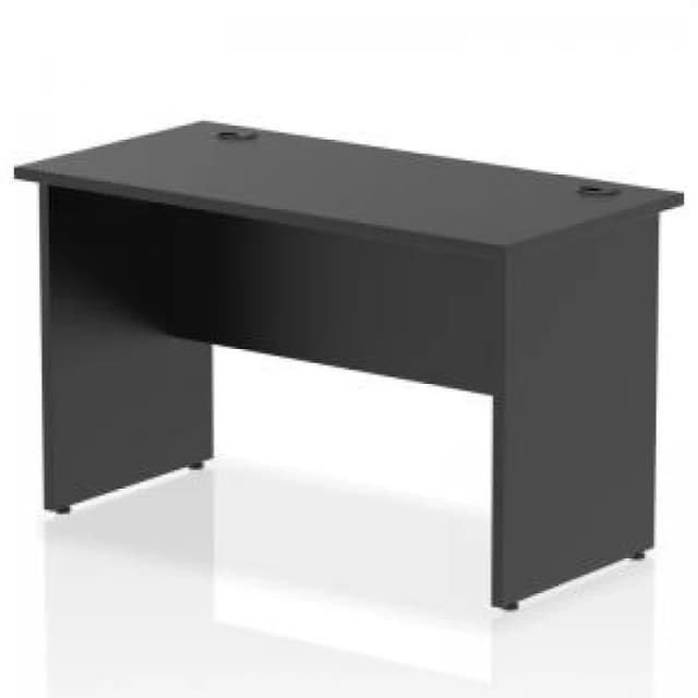 Impulse 1200 x 600mm Straight Office Desk Black Top Panel End Leg DYNI004970