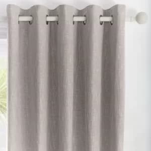 Appletree Loft Boucle Grey Eyelet Curtains Grey