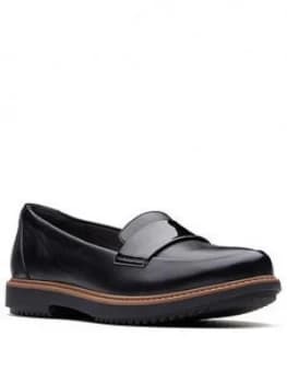 Clarks Raisie Arlie Wide Fit Loafers - Black, Size 6, Women