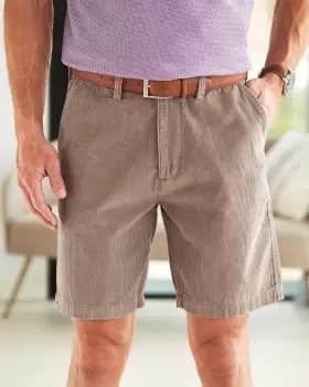 Cotton Traders Mens Cord Chino Shorts in Grey