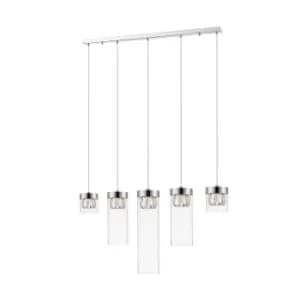 Gem Bar Pendant Ceiling Light, Chrome, 5x G9