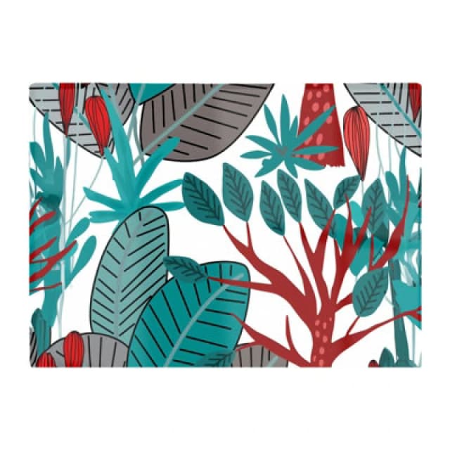 Warren Reed Designer Jungle Exotic Summer Tropical Leaves Glass Chopping Board