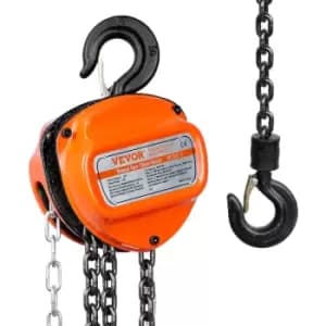 VEVOR Manual Chain Hoist, 1/2 Ton 1100 lbs Capacity 10 FT Come Along, G80 Galvanized Carbon Steel with Double-Pawl Brake, Auto Chain Leading & 360°