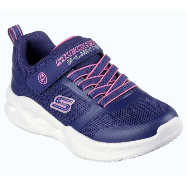 Skechers Girls Sola Glow Lightweight Trainers UK Size 11.5 (EU 29) NAVY SKE2213-NVY-11.5