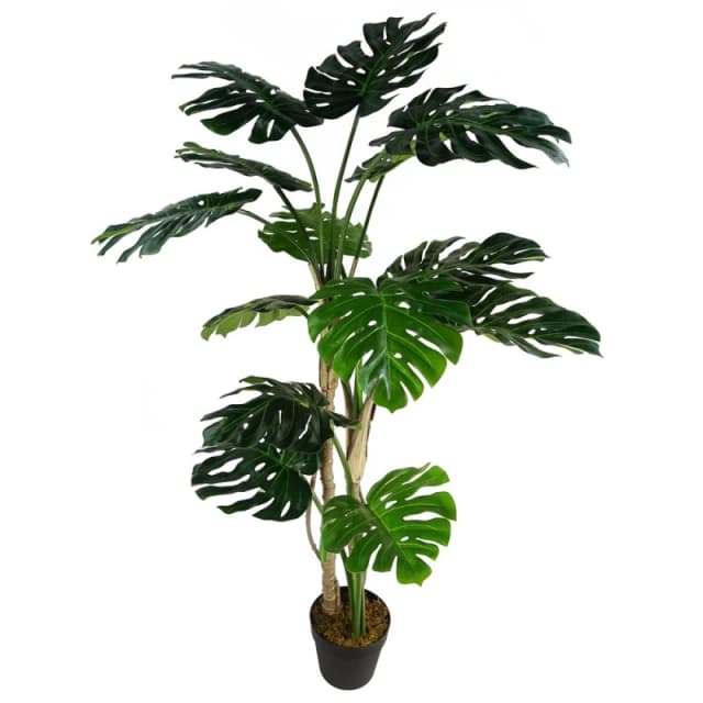 Leaf Design 150cm (5ft) Artificial Luxury Monstera Plant Black Pot