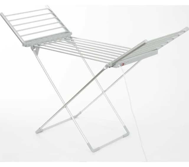 Daewoo Foldable Heated Winged Airer Clothes Drying Rack 230W 15KG Capacity Metallic Silver