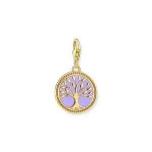 Charmista Enamel Violet Gold Plated Tree Of Love charm 2035-427-13