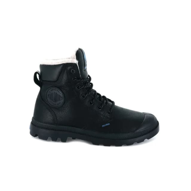 Palladium Pampa Sport Cuff Waterproof Ankle Boots in Leather with Faux Fur Lining Black Men 44 (9.5);43 (9);41 (7)