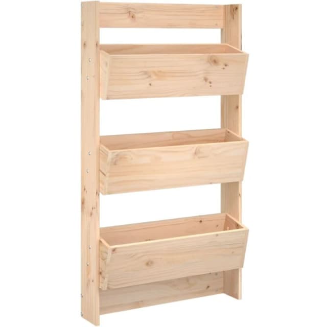 vidaXL Wall Planter 3-Tier 60x18.5x110cm Solid Wood Pine, Brown 825114