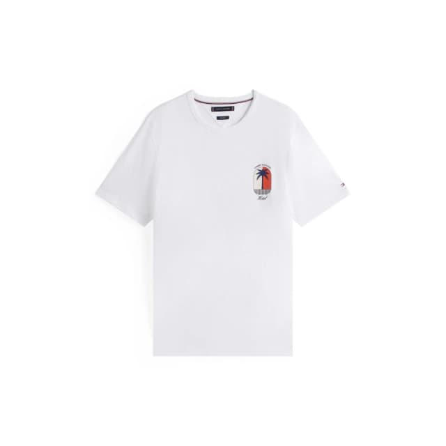 Tommy Hilfiger Mens Palm Palm Print Breathable T-Shirt White YBR male S