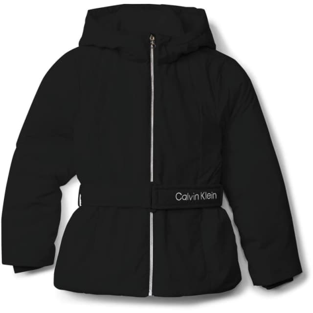 Calvin Klein Jeans Kids Belted Medium Puffer Jacket CK Black BEH female 14Y