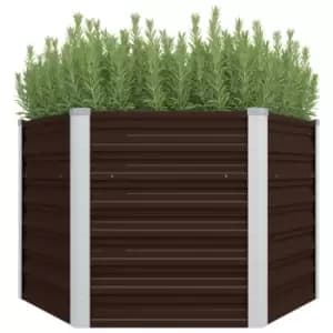 Vidaxl Garden Raised Bed Brown 129x129x77cm Galvanised Steel