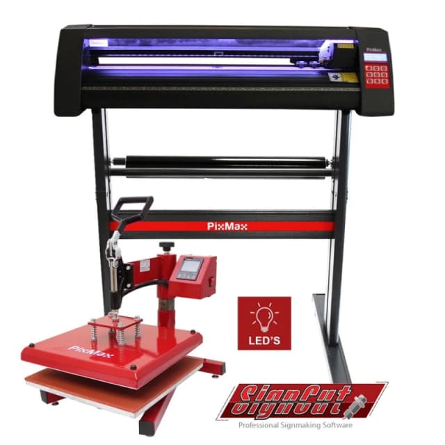 Monstershop LED Vinyl Cutter With 38cm Swing Heat Press & Software in Black Unisex