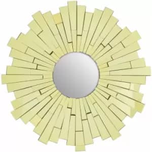 Wall Mirror Bathroom / Bedroom / Hallway Wall Mounted Mirrors With Matte Gold Finish / Minimalistic Round Mirrors For Living Room 4 x 102 x 102