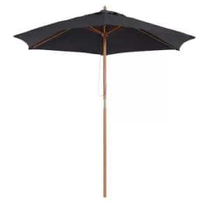Outsunny 2.5m Wooden Garden Patio Parasol Umbrella-Black