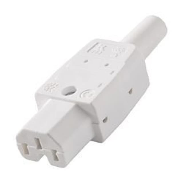 Kaiser White C15 REWIREABLE 10AMP HOT IEC SOCKET - WIRE INSERT