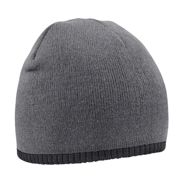 Beechfield Beechfield Men Two Tone Pull-On Beanie in Dark Grey Dark Grey One Size Male 5063527292308