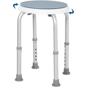360° Swivel Seat Bath Shower Stool Adjustable Height w/ Aluminium Frame Non-Slip Feet Chair Safe Support Home Assistance - Homcom