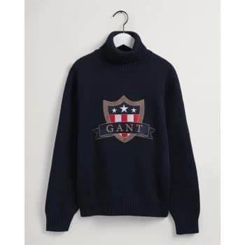 Gant Banner Turtleneck Jumper Junior - Eve Blue 433