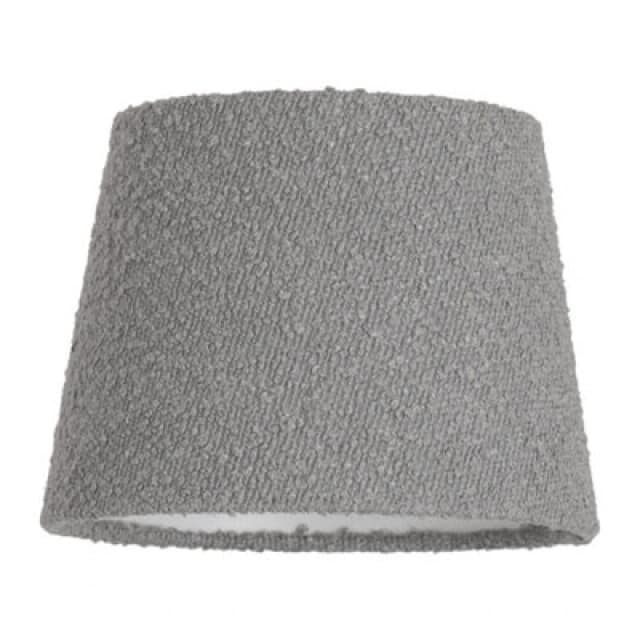 ValueLights ValueLights Rory Boucle Fabric Tapered Easy Fit Ceiling Table Floor Lamp Shade with LED Bulb in Grey Grey One Size Unisex 5059406065781