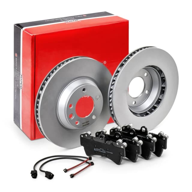 MAPCO 47980HPS Brake disc and pads set Front Axle, Brake Disc Type: Vented, prepared for wear warning indicator, with anti-squeak plate Brake Set,dis