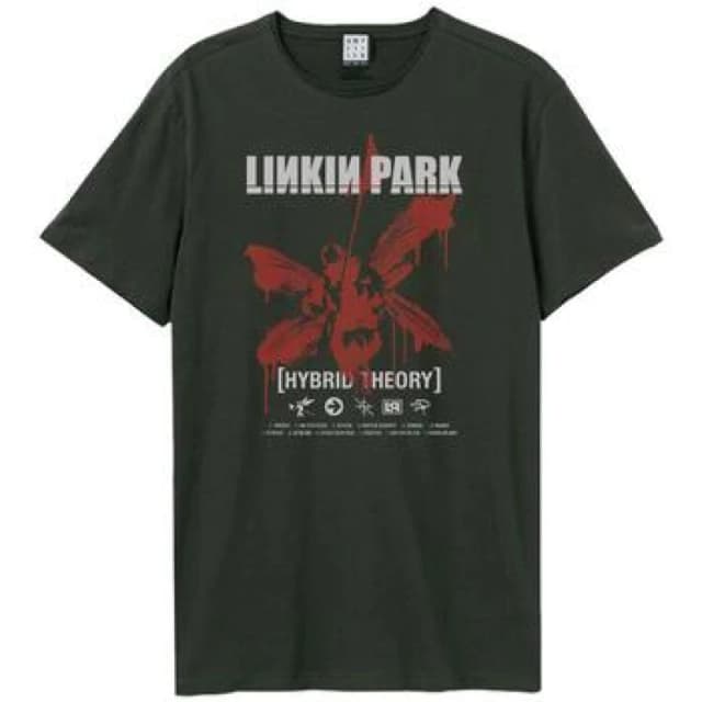 Amplified Mens Hybrid Theory Linkin Park T-Shirt in Charcoal Size: XS Charcoal Male XS