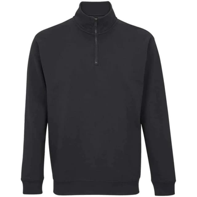 SOL'S Mens Conrad Quarter Zip Sweatshirt in Black Size: XS Black Male XS