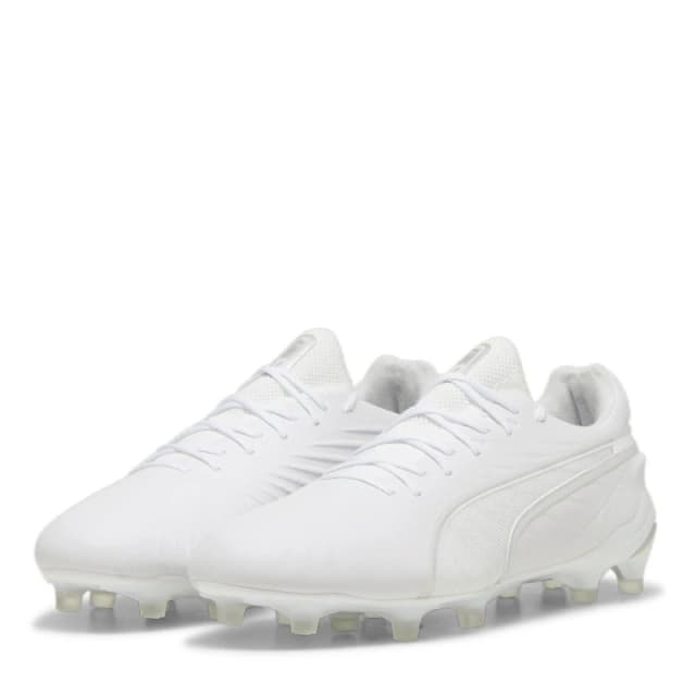 Puma King Ultimate Launch Firm Ground Football Boots - White White 6