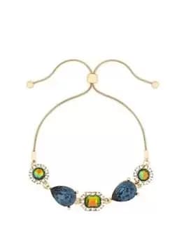 Mood Gold Blue Vitral Halo Toggle Bracelet