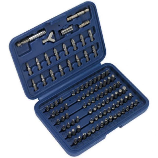 Loops 100 Piece Power Tool Security Bit Set - Chrome Vanadium Steel Bits - Case Metallics