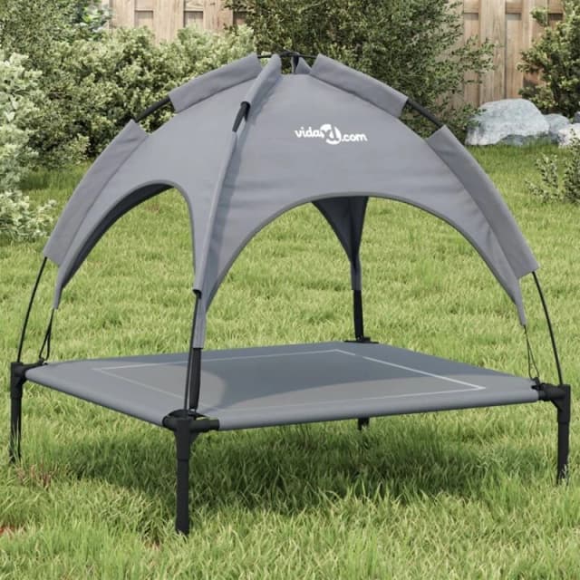 VIDAXL Dog Bed with Canopy Anthracite Oxford Fabric and Steel vidaXL 172597