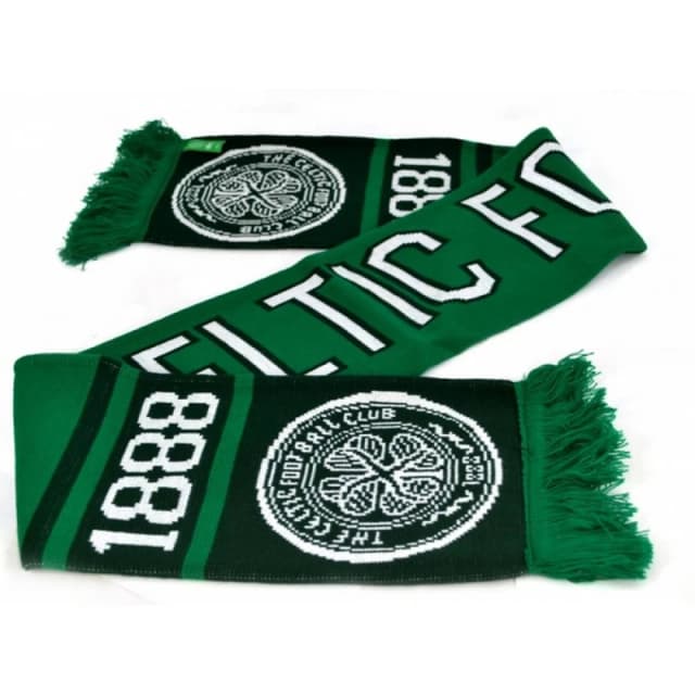 Celtic FC Mens Official Football Nero Jacquard Scarf in Pale Green Pale Green Male One Size