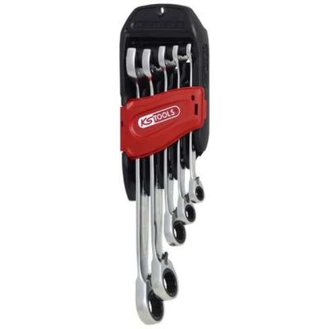 KS TOOLS 503.5905 Ratchet Ring Open-ended Spanner Set Number of teeth (ratchet mechanism): 72, Chrome Vanadium Steel, Spanner Size: 19 Chrome Vanadium