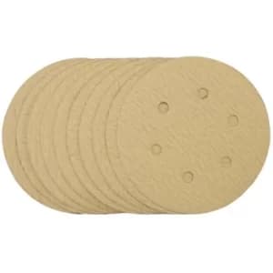 Draper Gold Sanding Discs with Hook & Loop, 150mm, 180 Grit (Pack of 10)