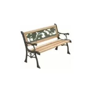 2 Seater Childrens / Kids Wooden & Cast Iron Animal Design Garden Bench