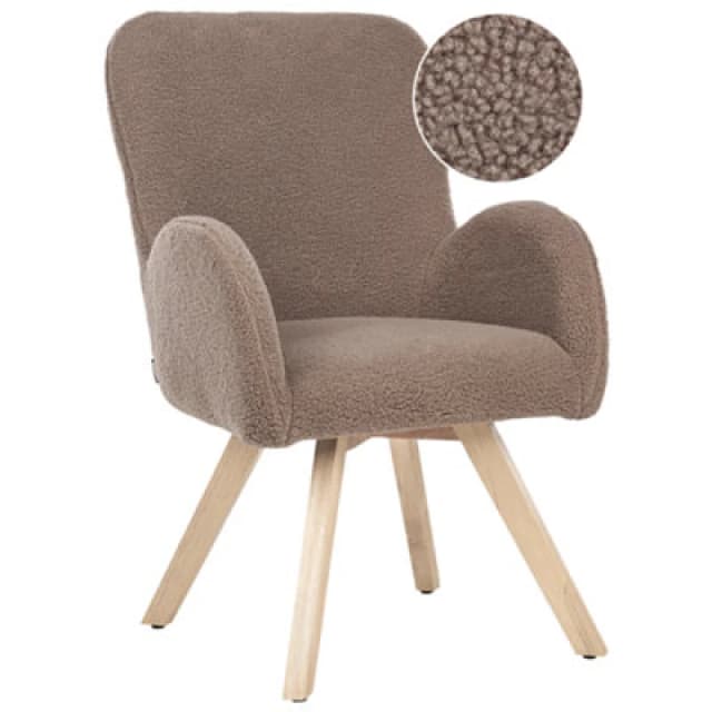 Beliani Boucle Armchair Brown Bjarn