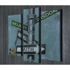 UC62 Multicolor Decorative Canvas Painting (3 Pieces)