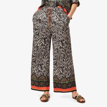 Biba Border Wide Leg Trousers - Border Zebra